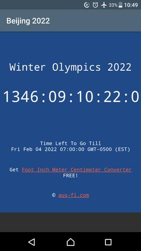 2022 Winter Olympics Countdown