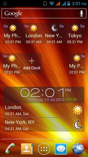 Digital World Clock Widget