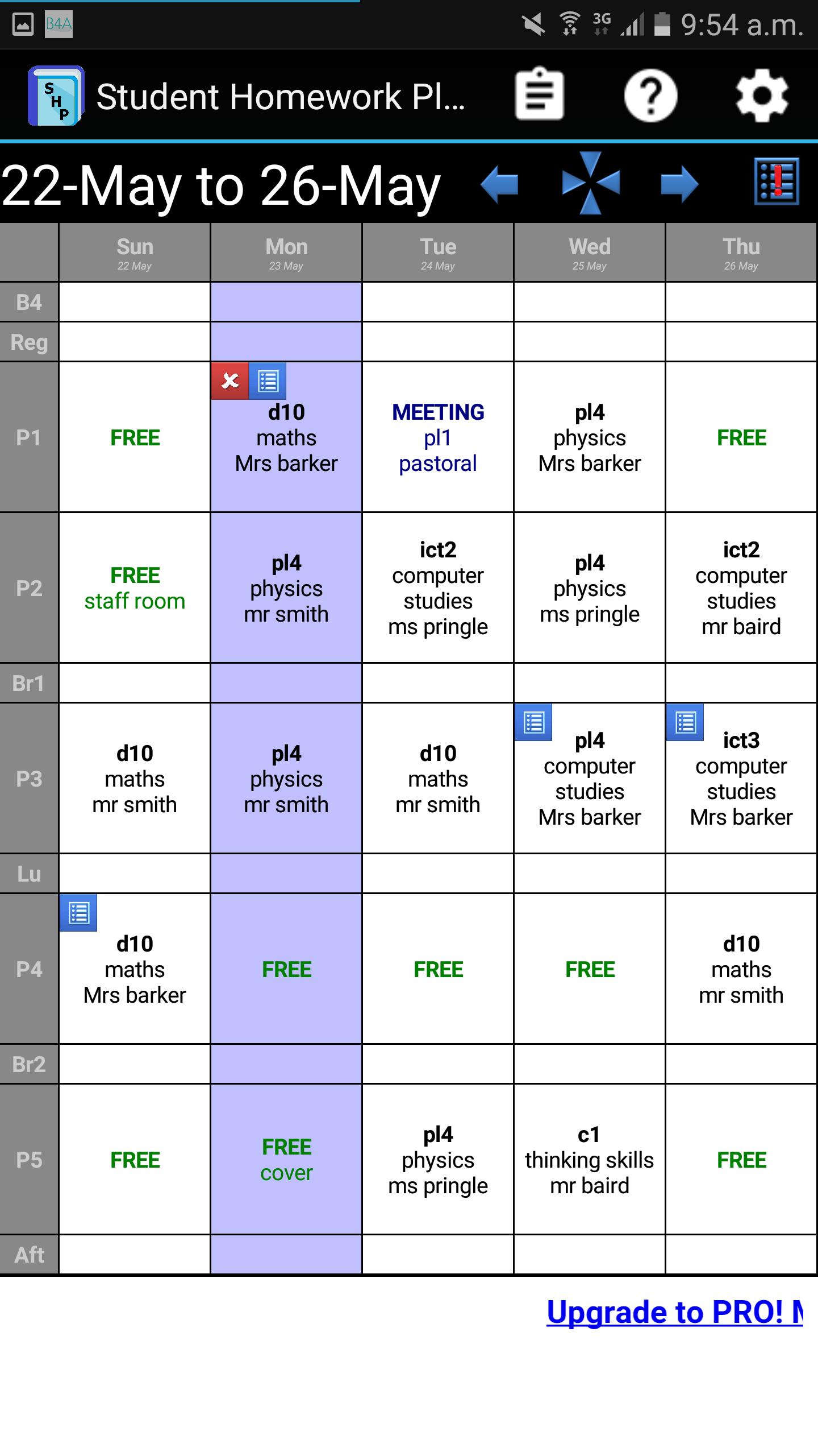 Student Homework Planner