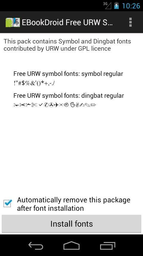 EBookDroid URW Symbol FontPack