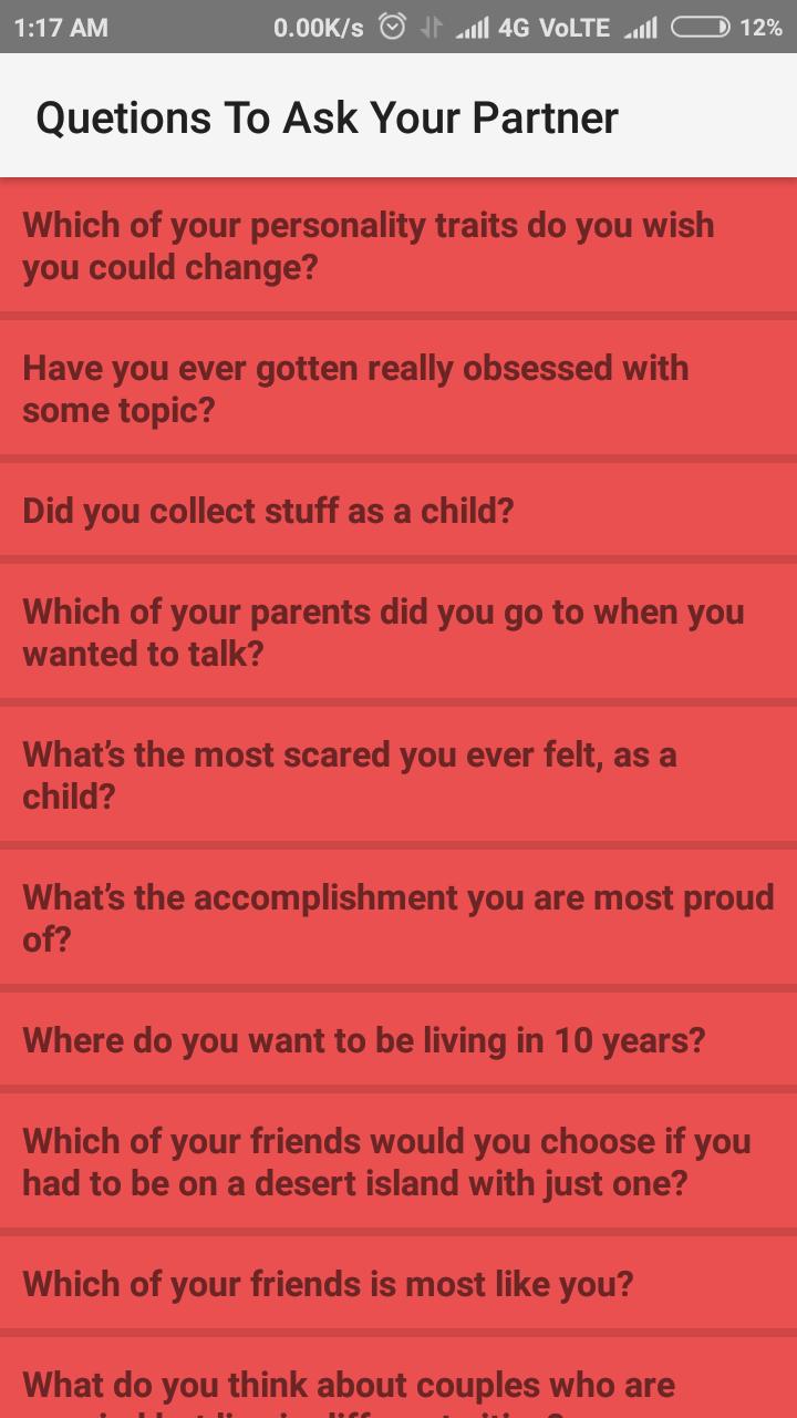 Questions To Ask Your Partner