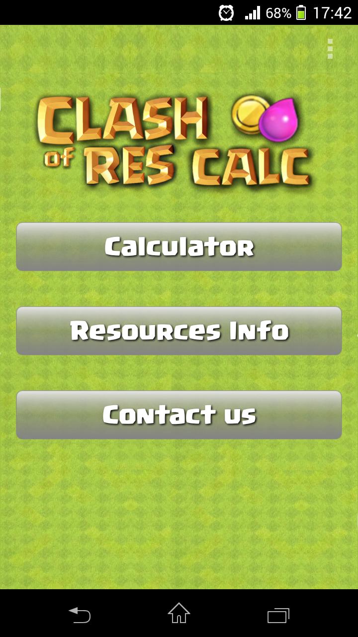 Clash of Resource Calculator