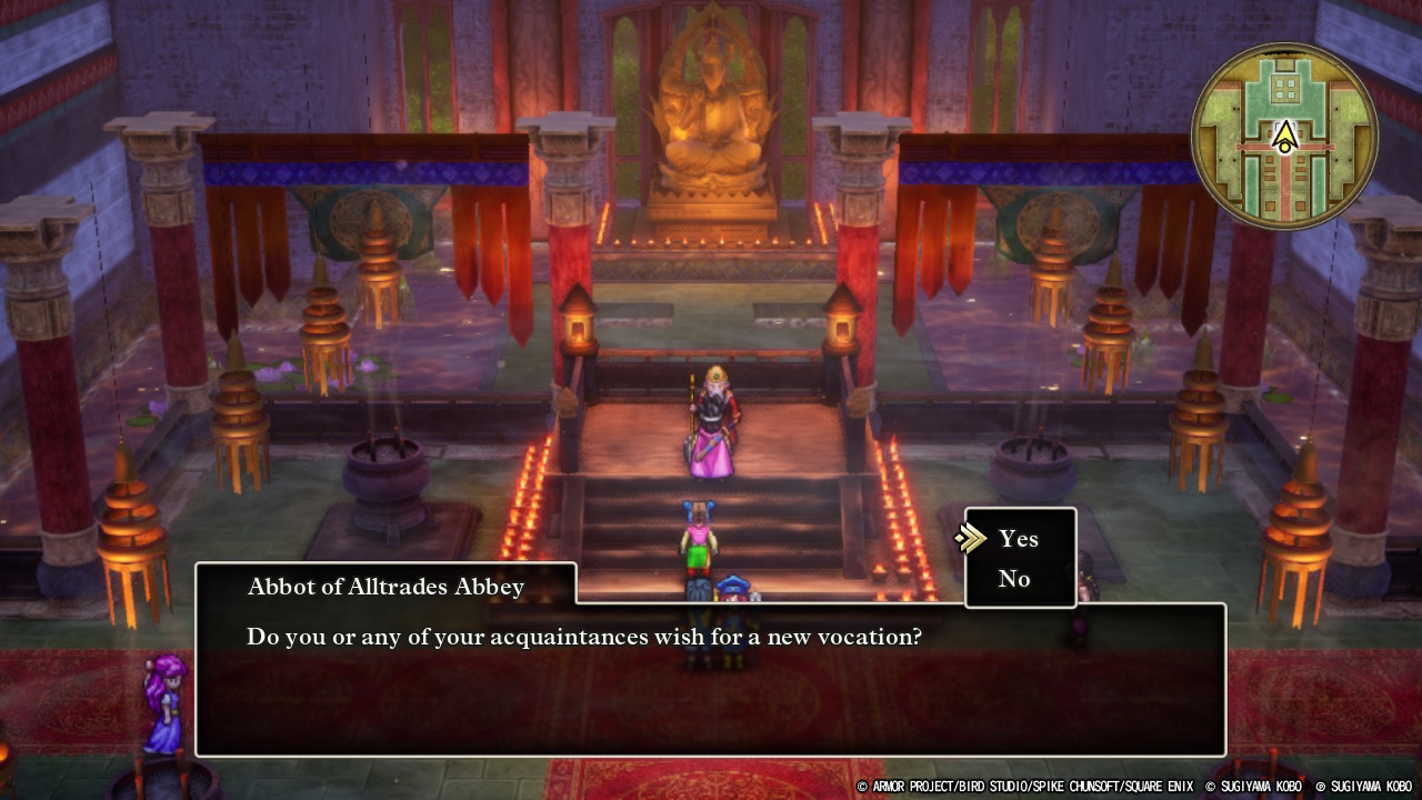 Como mudar as aulas em Dragon Quest III: remake de HD-2D
