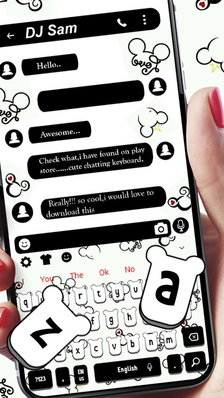 Doodle Mouse Cartoon Keyboard Theme