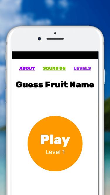 Guess the Fruit Game with cross words